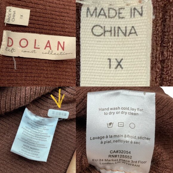 Anthropologie Dolan Puff Sleeve Sweater 1X Plus Brown Motif Animal Print Fall - Picture 5 of 11